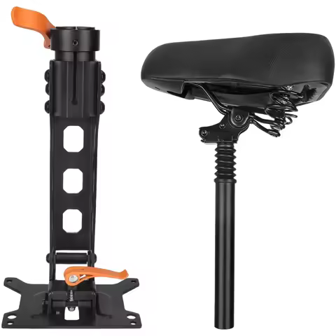 Folding Seat Assembly With Large Cushion For Kukirin G2 Pro Electric Scooter Black Outdoor Riding Ac