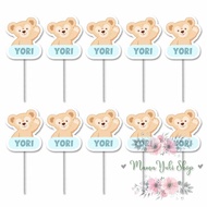 Custom Cupcake Topper NAME and AGE DUFFY BEAR CUPCAKE BEAR