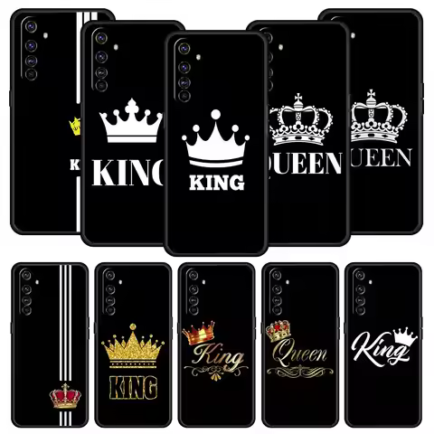Couple Style Crown king Queen Phone Case For Realme 12 11 10 9 8 5G 7 6 GT5 GT3 GT2 Pro C21 C11 C25 