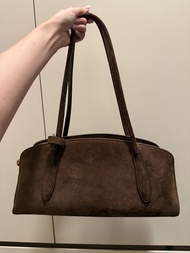 Parisa Wang Brown suede baguette bag 吳千語同款麂皮法棍包