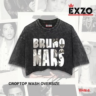 Exzo kaos CROP TOP BRUNO MARS Oversize stonewash acidwash Tiedye washed tshirt kaos BRUNO MARS