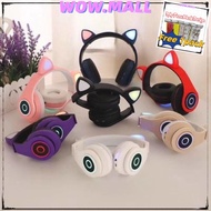 HXZ-B39 Headphone Bluetooth 5.0 Wireless Headset LED Cute Cat Ear