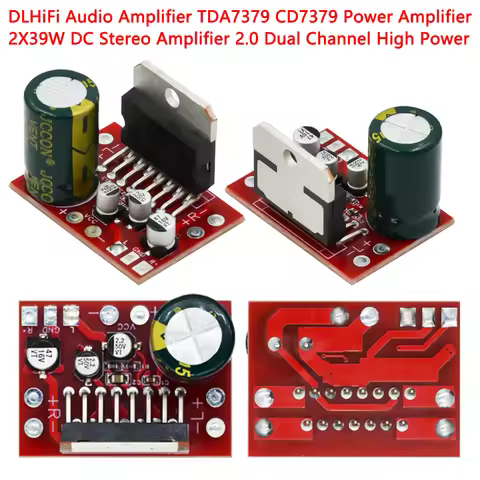 DLHiFi Audio Amplifier TDA7379 CD7379 Power 2X39W DC Stereo 2.0 Dual Channel High