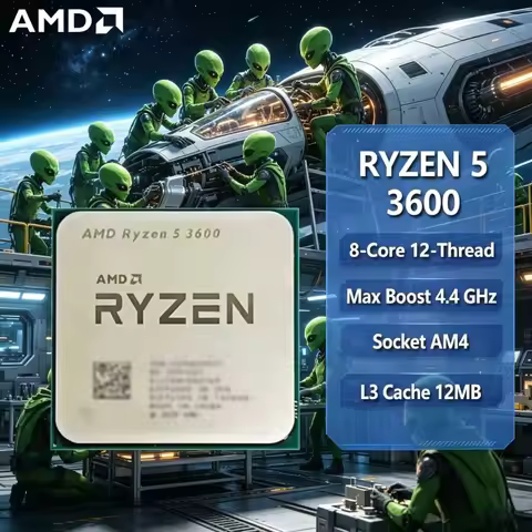 AMD R5 3600 CPU 6-Core 12-Thread 4.4GHz Unlocked AMD Ryzen 5 3600 Socket AM4 Gaming Desktop Processo