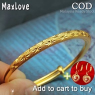 Gold 916 Original Malaysia Bracelet for Women Korean Style Bangles for Girls Birthday Present Jewellery Gelang Buy 1 Take 1 Earings Gelang Tangan Perempuan Viral Murah Rantai Tangan Emas 916 Original Emas Bangkok Original Cop 916