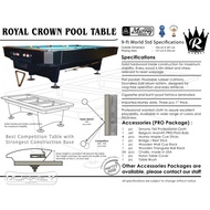 Murrey Royal Crown Std 9 Ft Pool Table - Meja Billiard Biliar 9 Feet