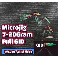 MICROJIG FULL GID MICROJIG FISHING BAIT INCLUDING ASIST JIG UL FISHING BAIT JIG 7-20GRAM
