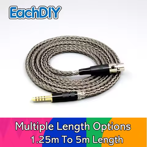 16 Core Grey Silver plated Earphone Cable For AKG beyerdynamicdt 700 pro x DT1770 DT1990 K141 K712 K