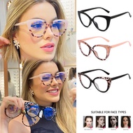 Fashion Personalized Anti-Blue Light Glasses Ladies Cat Eye Plastic Frame Anti-Computer Radiation No