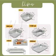 50PCS Aluminium Foil Tray Quality Square Tray | Aluminium Foil Tray Aluminium Square Tray Berkualiti