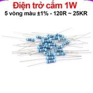 [GOOD DEAL] (50 Pieces) Plug-in resistor 1W 5 color rings ±1% - value 120R to 25KR