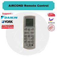 Ready Stock!!! Daikin/YORK/Acson Replacement AIRCOND Remote Control (White)