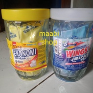 2 pcs sabun krim ekonomi dan wings biru  bonus gelas beling + tutup