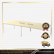 Rectangular Conference Office Table10ft/12ftwith Flipper Box |Meja Mesyuarat |Meeting Table SVB30/36