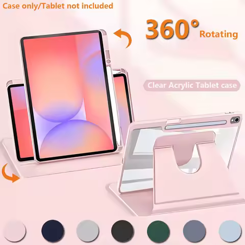 Swivel Clear Acrylic Case For Samsung Tab A9/A9+/A11/A11+/S9/S9 FE/S10/S10 FE/S10 Lite/S11/A9 Plus/A