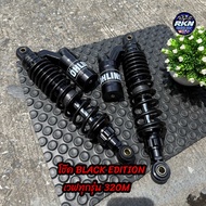 โช๊คหลังโอลิง งาน50A EDITION ALL BLACK ขนาด320M ใส่เวฟ/ดรีมทุกรุ่น ปรับสปริงแข็งอ่อนได้ #โอลิน