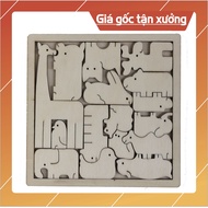 Puzzle Set Of Wooden Jigsaw Zoo Theme - Wooden Toy Puzzle