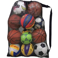 Heavy Duty Sports Ball Bag,Drawstring Mesh Ball Bags Extra Large Soccer Ball Bag Work for Coach, Bas