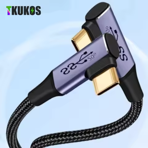 USB 3.2 Gen2 20Gbps VR Type C Data VR Link Cable USB C 4K 60Hz Video 90 Degrees 100W PD Fast Chargin