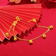 gold 916 original malaysia gold anklet love bell summer anklet jewelry