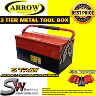 Arrow Heavy Duty Metal Cantilever 3 Tiers 5 Trays Steel Tool Box Storage Metal Tool Box AMT420