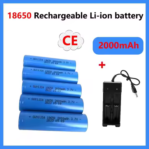 18650 2000mAh 3.7V Battery ICR18650 Rechargeable Lithium-ion Battery Suitable for Flashlight Power B