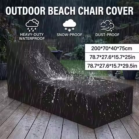 210D Oxford Cloth Outdoor Lounge Chair Cover Waterproof Balcony Garden Furniture Beach Chair Protect