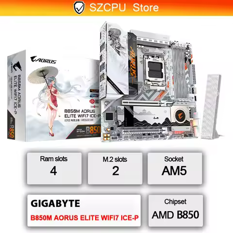 GIGABYTE B850M AORUS ELITE WIFI7 ICE-P New Micro ATX AMD B850 AMD Support: AMD Ryzen ™ 9000 series p