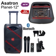 Speaker Asatron Planet 12" speaker portable party 12 inchi dapat 2 mic wireless