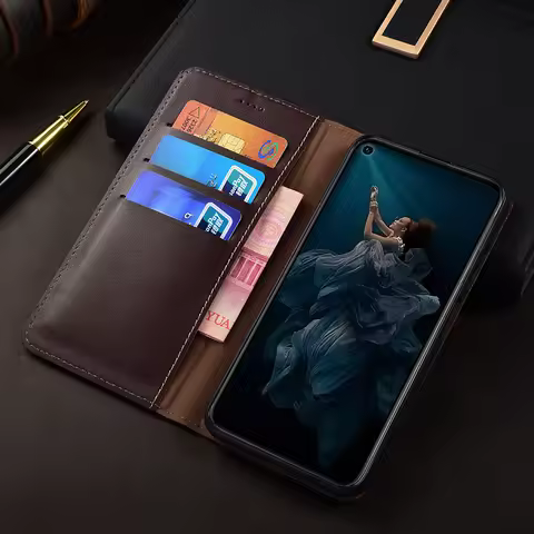 Napa Inner Grid Genuine Leather Flip Case For Asus Rog Phone 3 5 5S 6 6D 7 8 9 Pro FE Ultimate Walle