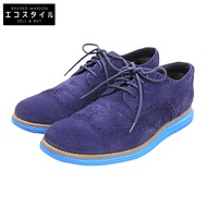 Cole Haan Lunargrand 翼尖皮鞋，男款，絨面革，海軍藍，美國尺寸 10，C11096 [二手]
