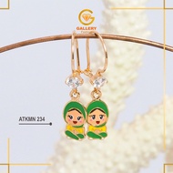 6K (300) and 8K Gold Children's Earrings/375 Pious Children Pink Hijab ATKMN 232 ATKMN 234