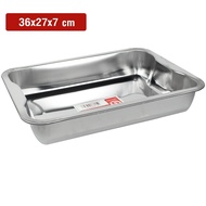 ถาดใส่อาหารบุฟเฟ่ต์สแตนเลส รุ่น stainless-steel-ractangle-tray-36x27x7--00g-june-p
