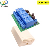 WenQia RF Wireless Remote Control Switch DC 6V 12V 24V 4Ch Relay Receiver Module and Waterproof Tran