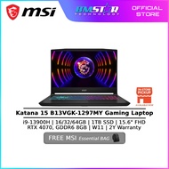 MSI Katana 15 B13VGK-1297MY (i9-13900H/8G*2/1TBSSD/RTX4070-8GD6/15.6"FHD 144Hz/W11/2YR) Black