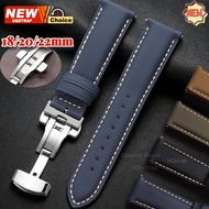 Butterfly Buckle genuine leather Vintage Matte Strap 18mm 20mm 22mm cowhide Band for Seiko for Rolex