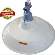Satu Set KAP LAMPU JALAN PVC KAP WD + FITTING GANTUNG KERAMIK uk 31cm