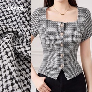 Elegant Blouse Button Spring/summer Black Blouse for Women L150ED209 Blus Butang Elegan Musim B Bung