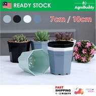 AgroBuddy 7/10cm Thick Succulent Cactus Mini Plastic Octagon Flower Pot 八角塑料小花盆