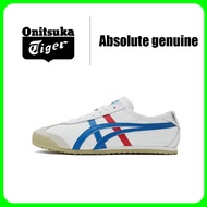 100% authentic Onitsuka Tiger Ghost Home Tiger MEXICO 66 athleisure shoes men and women the same white blue red