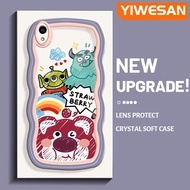 YIWESAN เคสสำหรับ VIVO Y1s เคส Y91C ลายการ์ตูนสตรอเบอร์รี่มอนสเตอร์สีสันสดใสเคสมือถือกันกระแทกแบบใสน