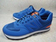 *~9527~* 2014年 8月 NEW BALANCE 574 ML574SSB 藍色 深藍 寶藍 橘色 男女鞋 復古 慢跑鞋 千鳥格紋 無縫線