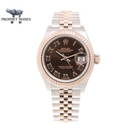 Rolex Women's Clothing 31/36/41mm Rose Gold Stainless Steel Watch with Brown Dial