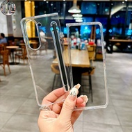 Samsung Galaxy Z Fold 6 5 Case Transparent Pen Slot Protector Case Shockproof PC Clear Protective Co