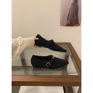 Fashionable Women's Shoes 2025 Winter Fashionable Comfortable Casual Fur Shoes Korean Version Square