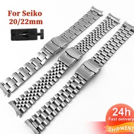 20mm 22mm Solid Stainless Steel Band Replacement Strap for Seiko SKX007 SKX009 SKX011 with Tool Bracelets Curved End