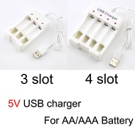 Universal USB Output Battery Charger 3/4 Slot Adapter For AA/AAA Battery Rechargeable Quick Charge B