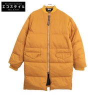 Stüssy 黃色棉質羅紋側拉鍊長版羽絨服