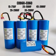 CD60+CBB60 Start+Operation Capacitor 15+75UF 20+200UF 25+150UF 35+200UF 45+300UF Water Pump Motor St