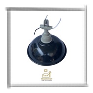 Kap Lampu Jalan WD Hitam Mini Satu Set Gantung E27 / Fitting PVC